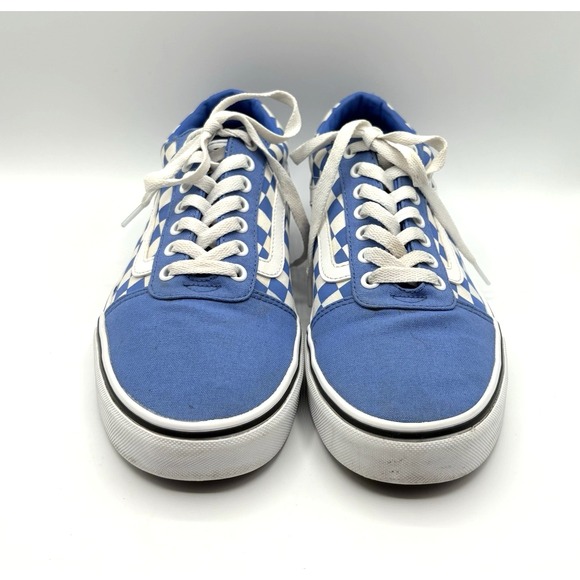 VANS Ward Checker Shoe Mens Size 9 Blue White Old Skool Skateboard Lace Up - Picture 4 of 10